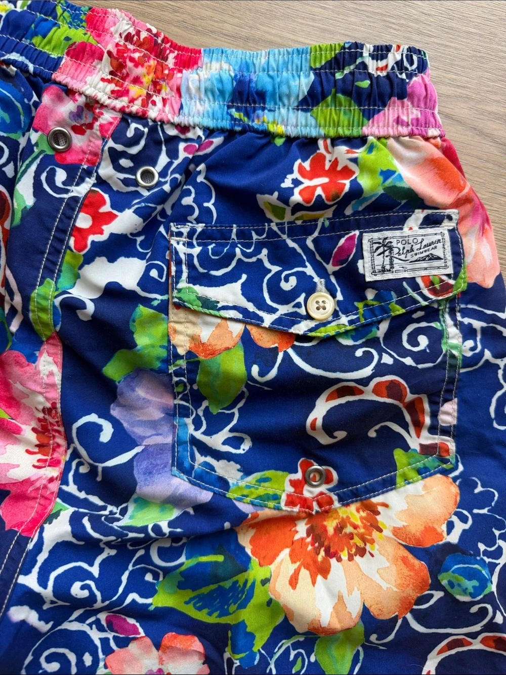 Polo by Ralph Lauren Navy Floral Multicolor Swim Board Shorts